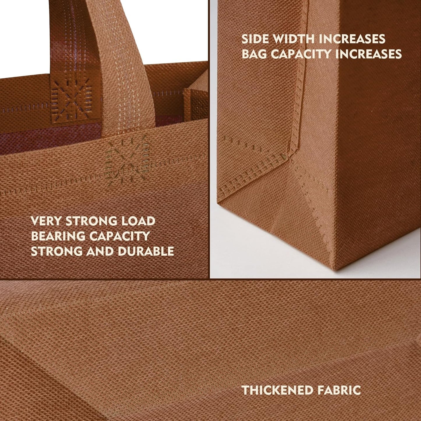 YEEHAW Custom Tote Bags 100pcs, White Custom Non-woven Tote Bag with Logo, Reusable Bags with Durable Handle, Ideal for Grocery Shopping, Gifts Wrapping & Travel