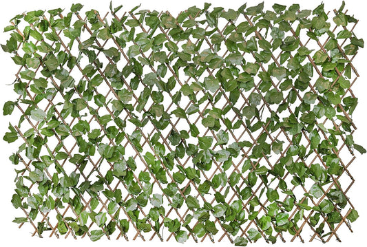 Verseo Artificial Ivy Privacy Fence Wall Screen, Expandable Faux Greenery Hedge Panel, Weather Resistant Leaf Wall Decor for Patio, Balcony, Garden, Backyard Indoor Outdoor Privacy Panels, 1 Piece