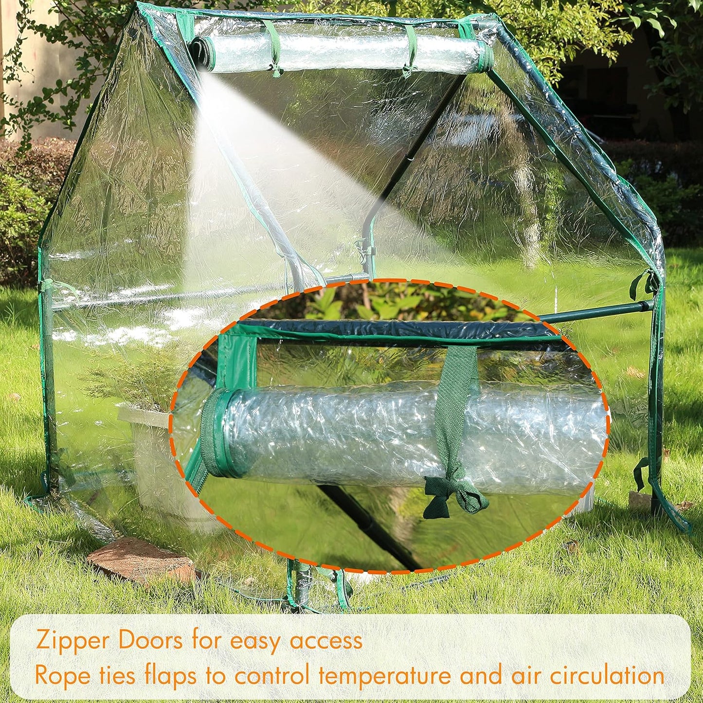 Gardzen Mini Greenhouse Heavy Duty Portable Green House, Clear Tent Small Greenhouse for Indoor Outdoor Plants 36.2”(L) x36.2”(W) x42.5”(H)