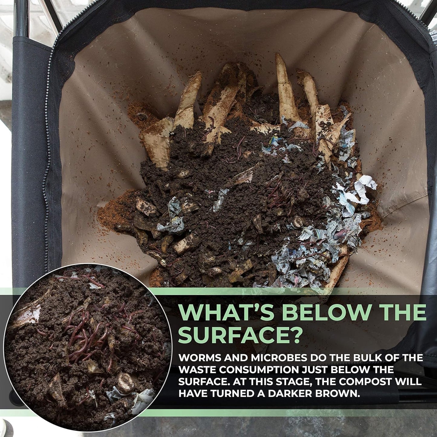 Urban Worm Bag Worm Composting Bin Version 2 - Easy Harvest with Fully Removable Zipper-Free Bottom