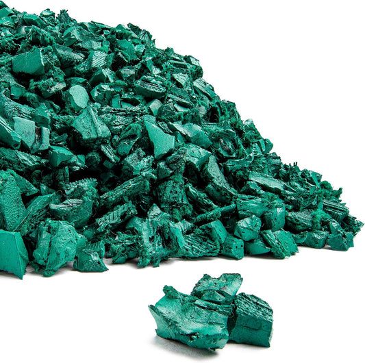 Playsafer Rubber Mulch Nuggets Protective Flooring for Playgrounds, Swing-Sets, Play Areas, and Landscaping (400 LBS - 16 CU. FT., Green)